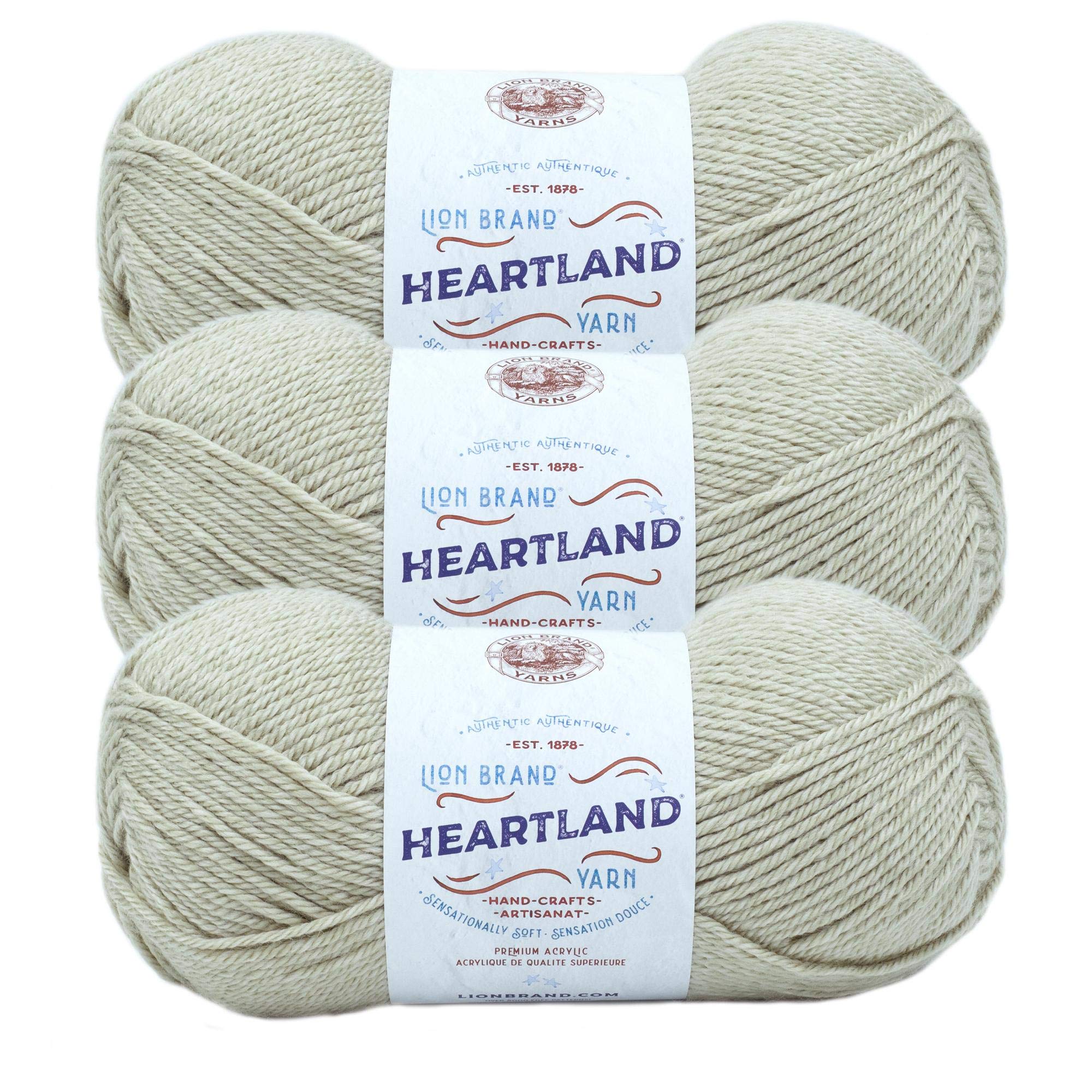 Lion Brand Yarn Heartland Yarn for Crocheting, Knitting, and Weaving, Multicolor Yarn, 3-Pack, Acadia