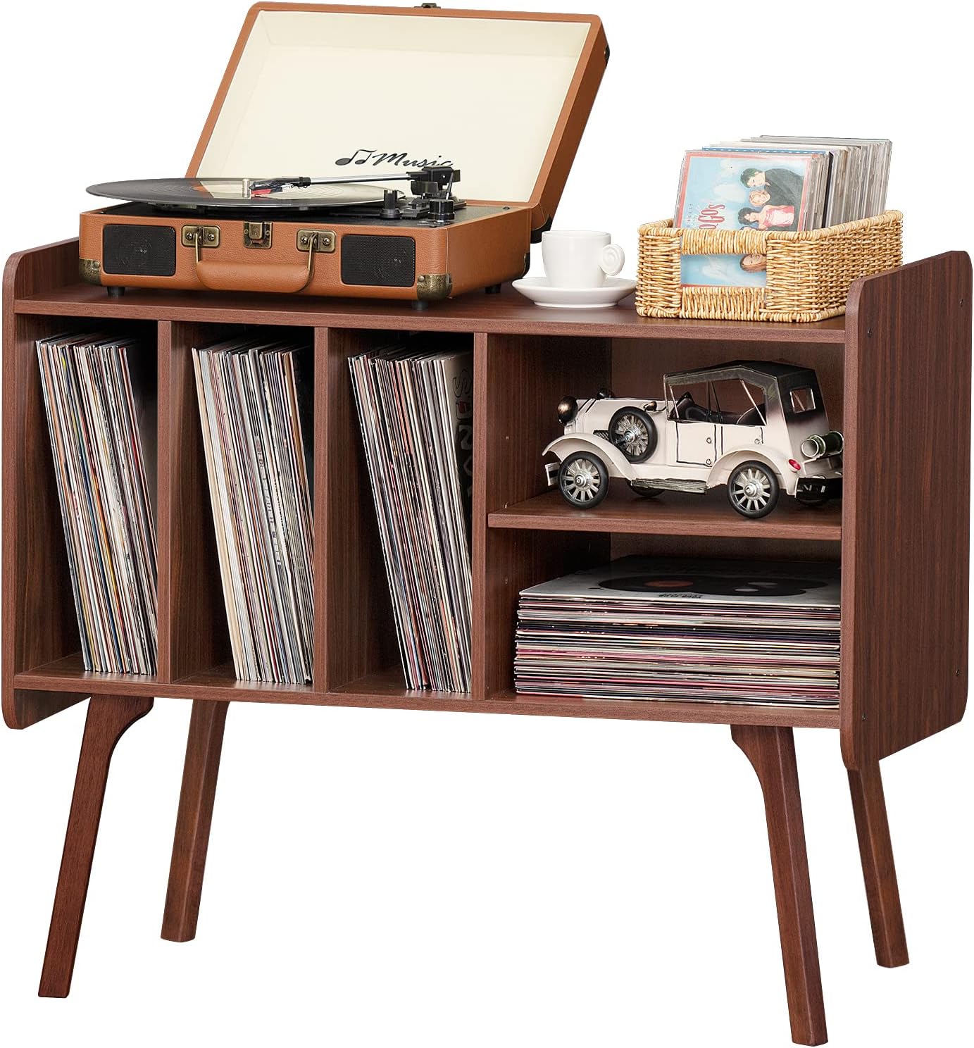 Lerliuo Record Player Stand with 4 Holds Up to 220