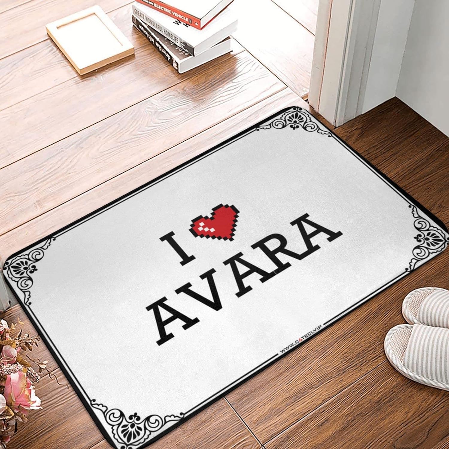 Outdoor Front Door Rug I Love Avara Doormat Outdoor Floor Mat Bathroom Rug Sets (Color : Colour, Size : 65X90CM)