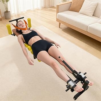 Electric Back Stretch Traction Table Cervical Back Stretcher Traction Bed for Tension Relief Back Decompression Adjustable Length from 150 to 190 cm