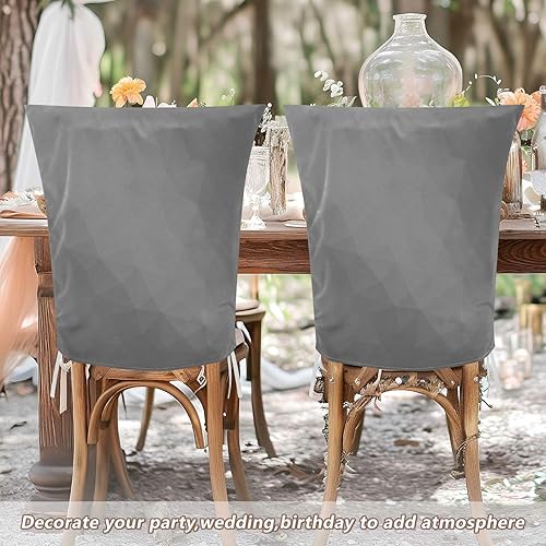 Miniatura 6 de Gris degradado decorativo silla funda para dormitorio anti-polvo silla de oficina cojín forros para sillas comedor conjunto de 6