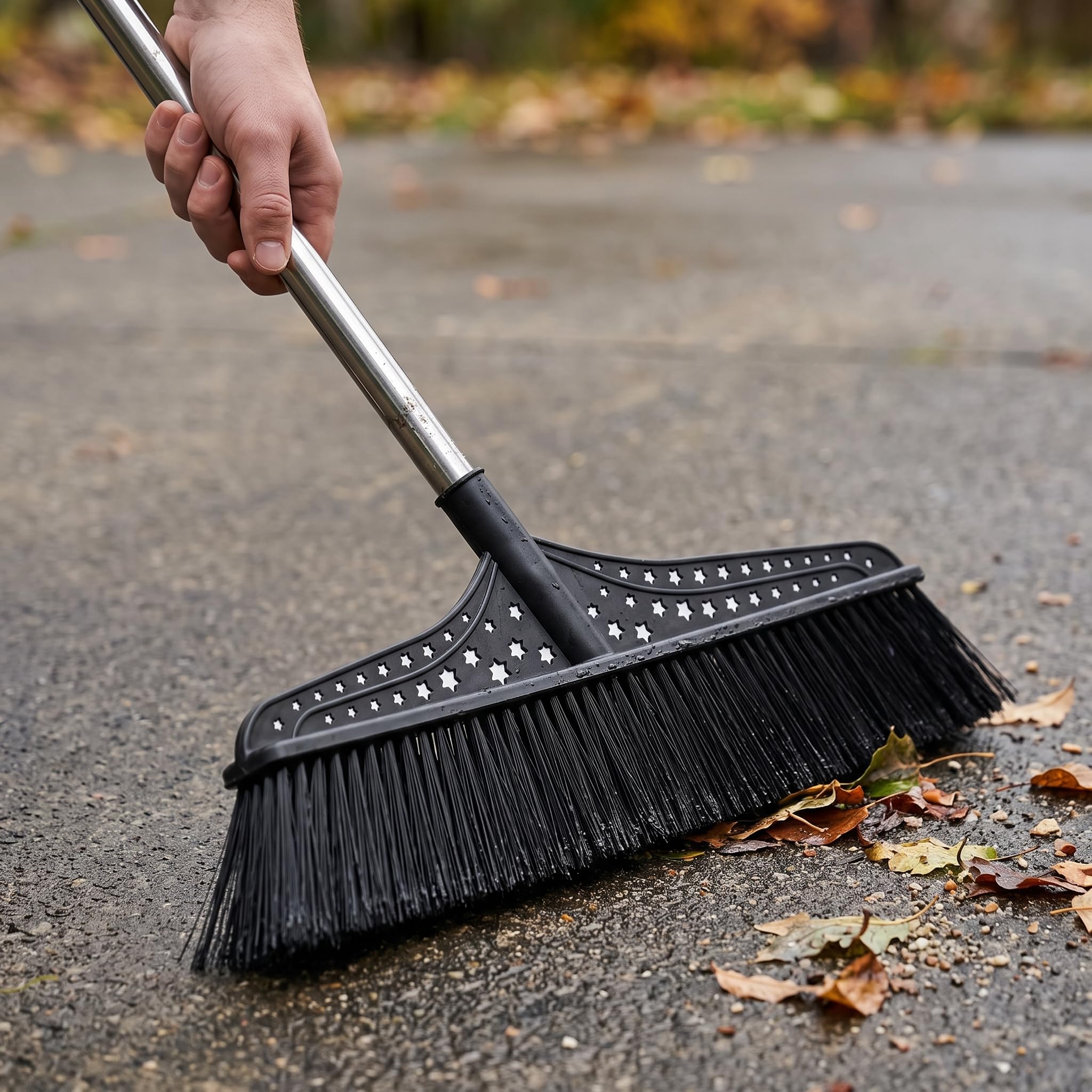 MagiDeal Escoba Exterior para Patio Escoba Cepillo Barredora Limpiador con Cerdas Que Retiran Hojas y Polvo Cabezal Amplio y Mango Extendido Ergonómico, 70 cm