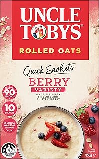 UNCLE TOBYS Oats Quick Sachets Berry Variety Pack, 10 Sachets