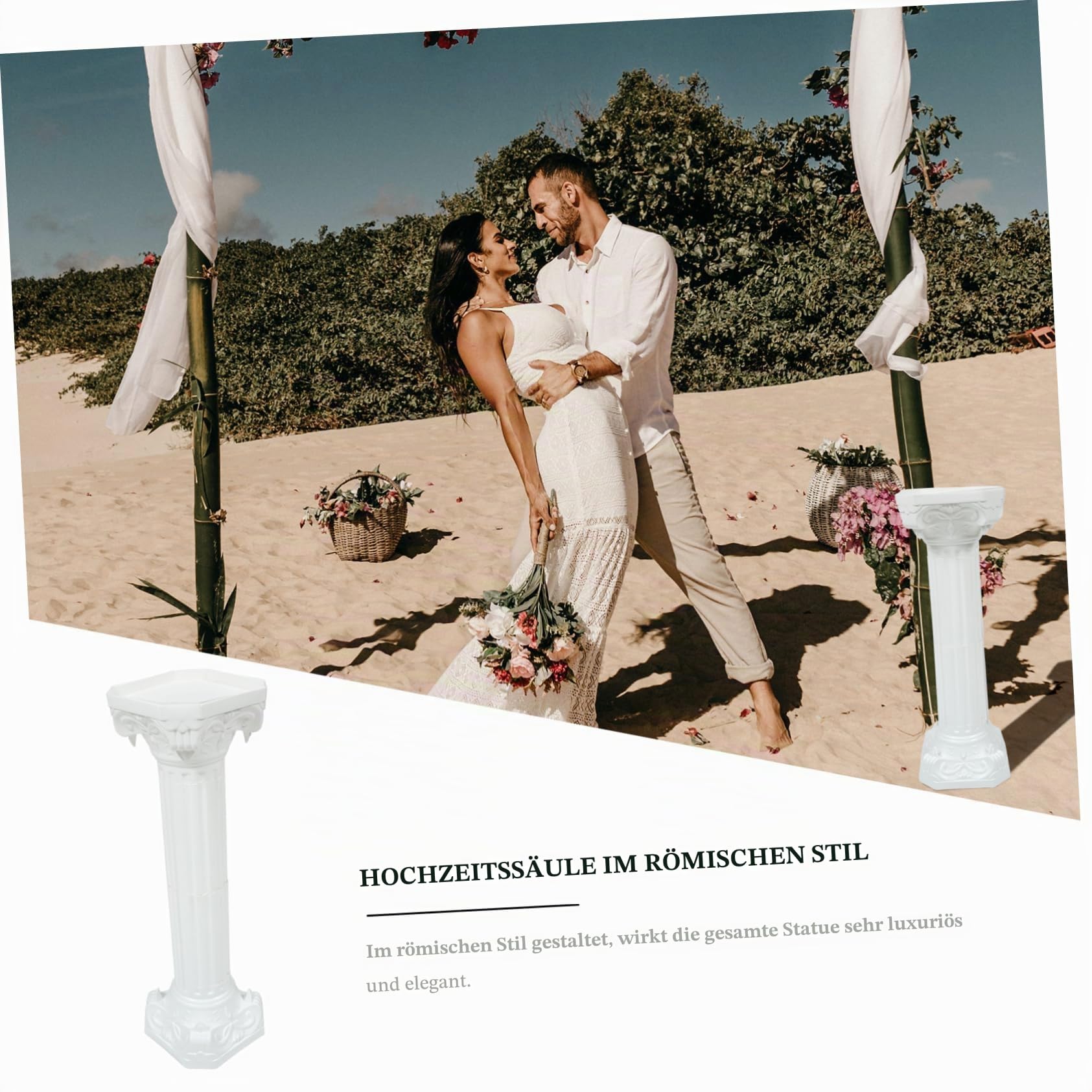 Yardwe RöMische SäUle Deko, 88 cm BlumensäUle Weiß FüR Hochzeiten Und Feierlichkeiten, Ideal FüR Innen- Und AußEnbereich