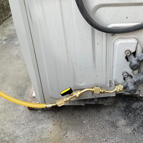 Miniatura 8 de WADEO 31 piezas de válvula de bola angular para refrigerante de aire acondicionado de 14 pulgada para refrigerante R410A R134A R12 R22 con adaptador