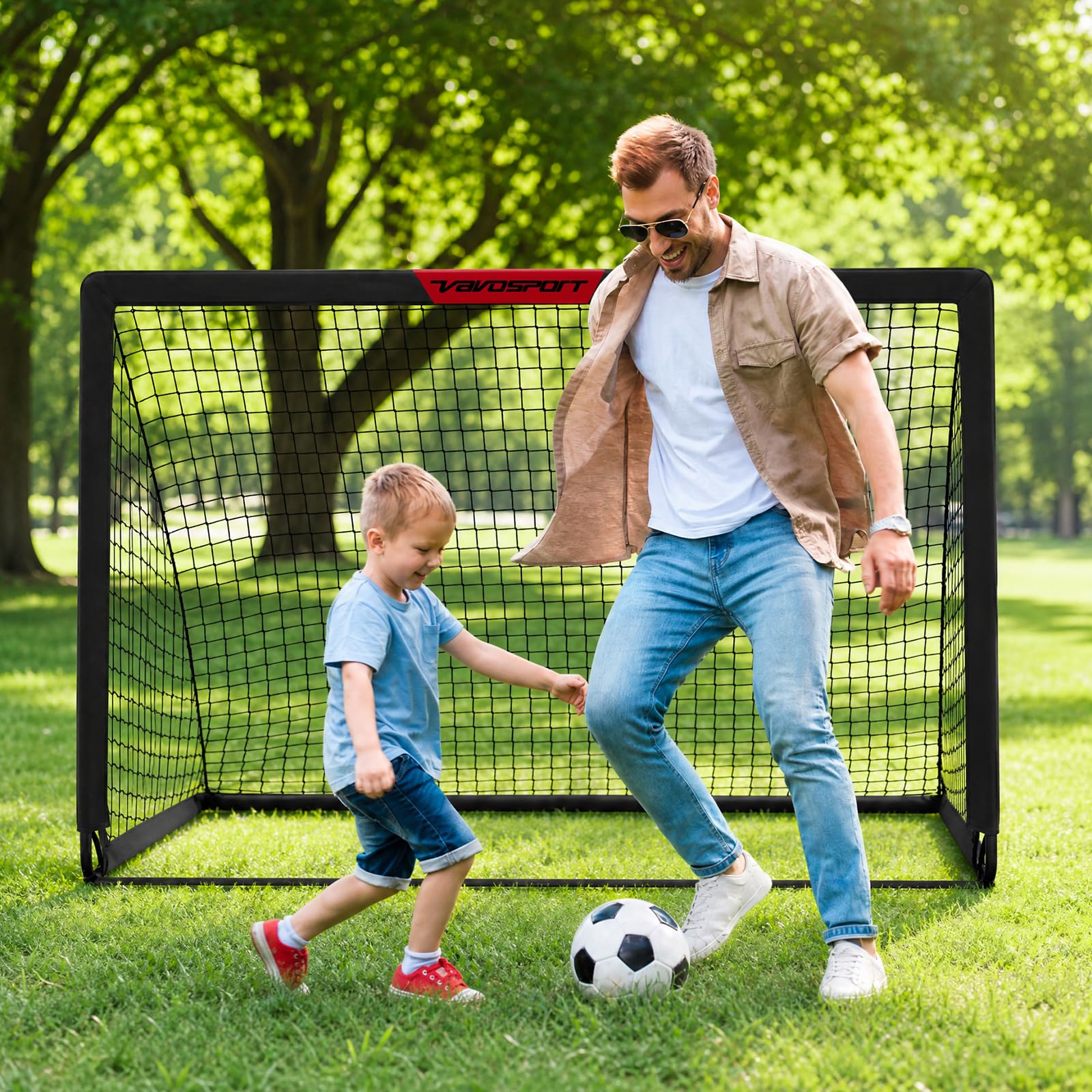 Kids Soccer Goals for Backyard Set - 2 of 7' x 5' Portable Soccer Goal Training Equipment, Pop Up Toddler Soccer Net with Soccer Ball, Soccer Set for Kids and Youth Outdoor Games, Sports, Play view 5