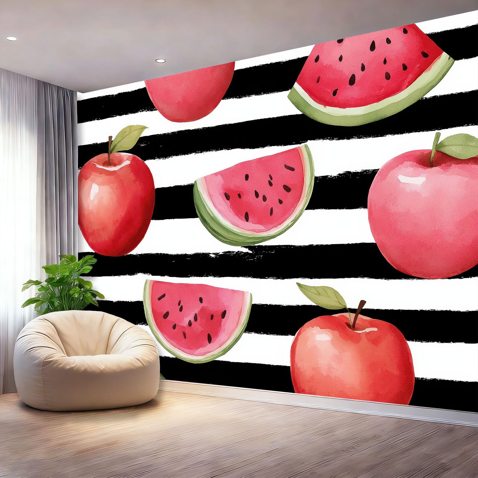 Fototapeta 350 x 256 cm ściany dekoracja salonu projekt rośliny owoce arbuz do sypialni salonu tapeta z włókniny, czerwony