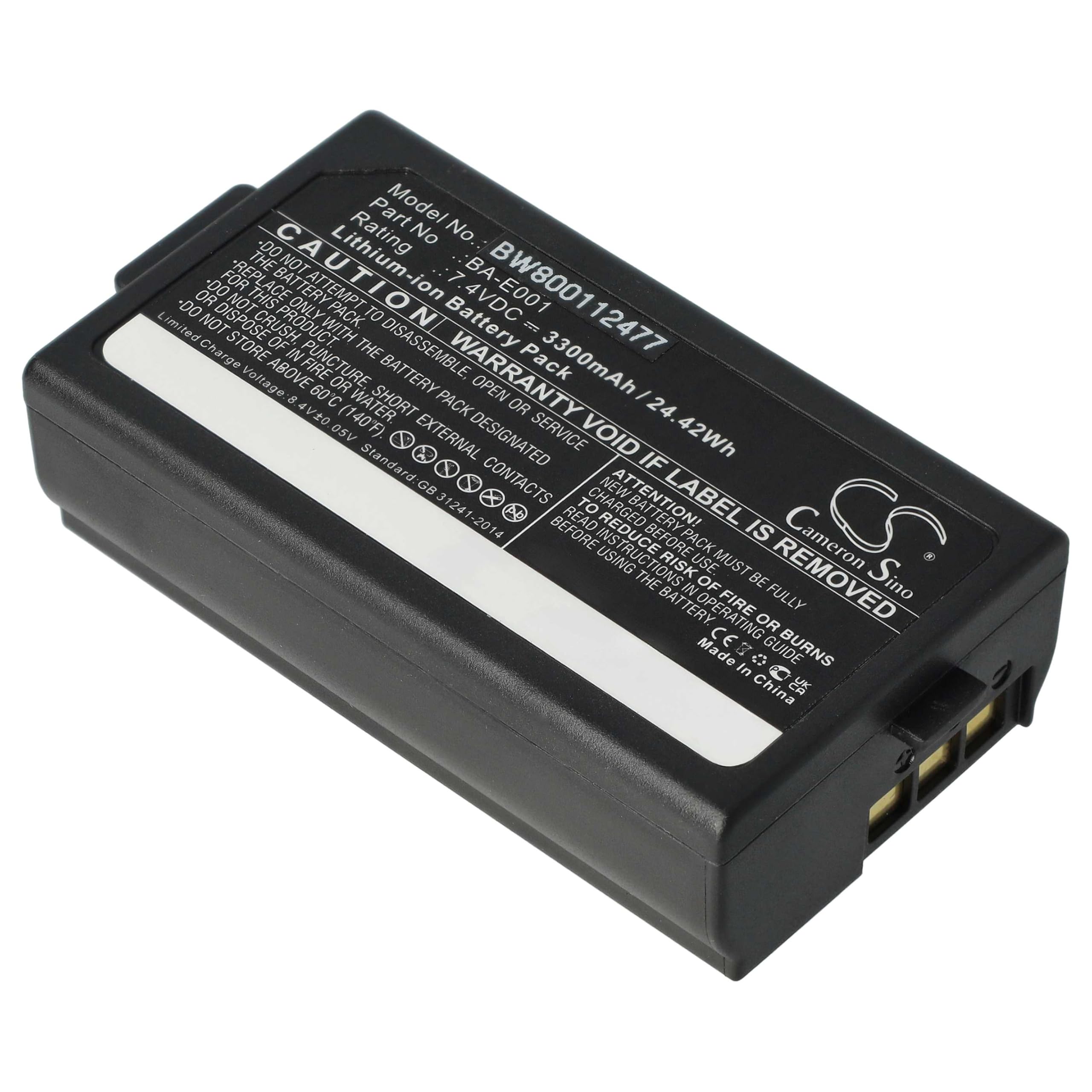 vhbw Akku Ersatz für Brother PJ7, BA-E001 für Drucker Kopierer Scanner Etiketten-Drucker (3300 mAh, 7,4 V, Li-Ion)