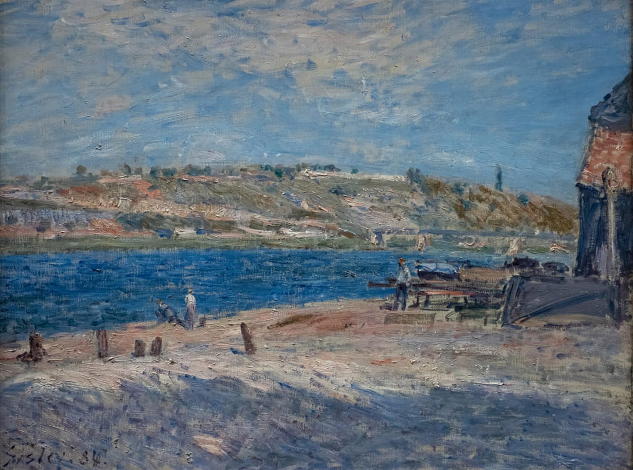 ARTXLXXBN Famous Art Print Poster Vintage Wall Art River Banks At Saint Mammès by Alfred Sisle Canvas Art Poster for Home Decor 60x90cm
