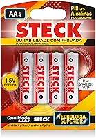 Pilhas Alcalinas 1.5V Tipo Aa Steck Pack C/ 4 Unidades Steck