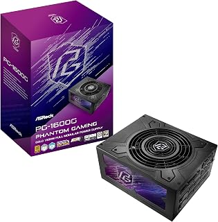 ASRock Phantom Gaming PG-1600G 1600W 80+ Gold Fully Modular PSU - ATX 3.1 PCIe 5.1 12V-2x6 Japanese Caps 10-Year Warranty