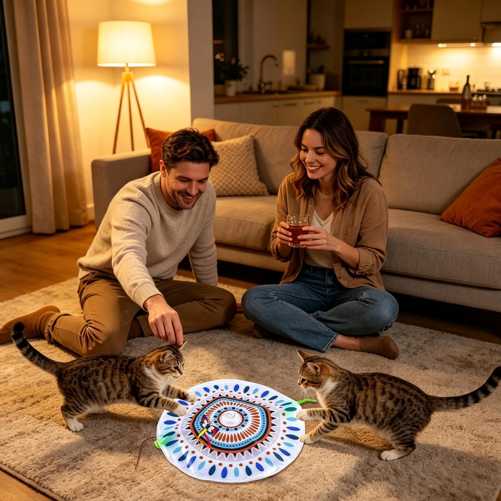 Generico Giocattolo Interattivo Per Gatti di Addestramento Automatico | Giocattolo da Esercizio Per Uso Interno Ed Esterno, In Soggiorno, Casa, Balcone E Appartamento