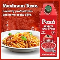 Vista 4 de Pomì Tomato Passata - Hecho en Italia - Puré de tomate cremoso y aterciopelado con toque de sal, sin aditivos ni conservantes, tomates italianos