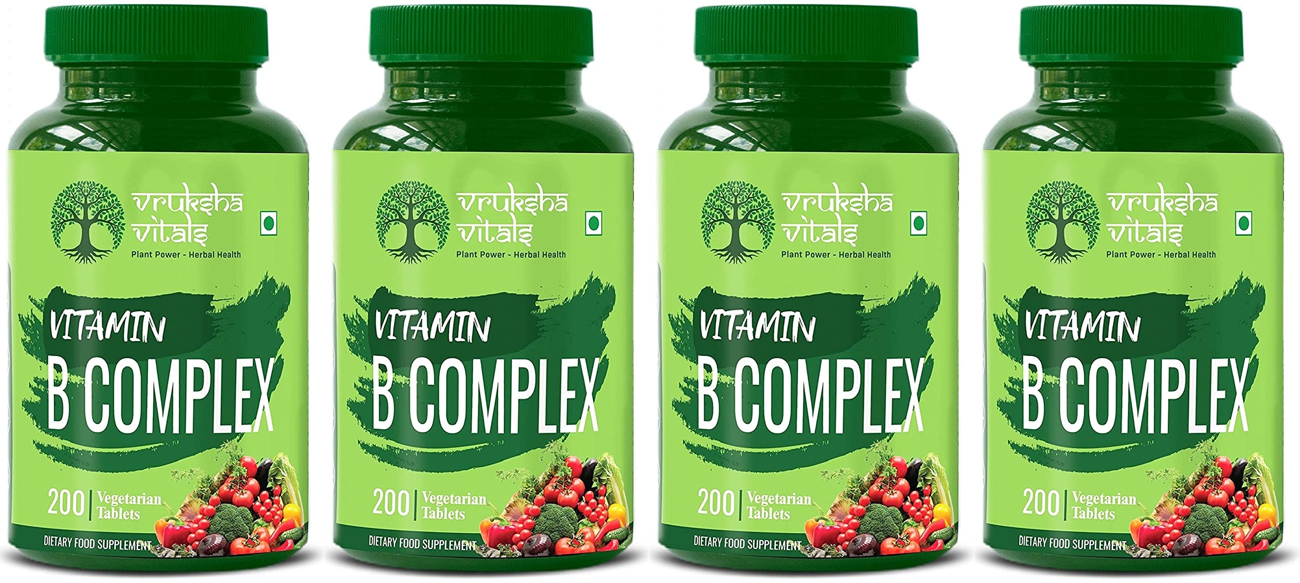 Vruksha Vitals Vitamin B Complex 100% RDA - 200 Tablets/Capsules - B Vitamins Supplement (B1, B2, B3, B5, B6, B7, B9, B12) x Pack of 4 (B0BXL2TDCH) Amazon Price History, Amazon Price Tracker