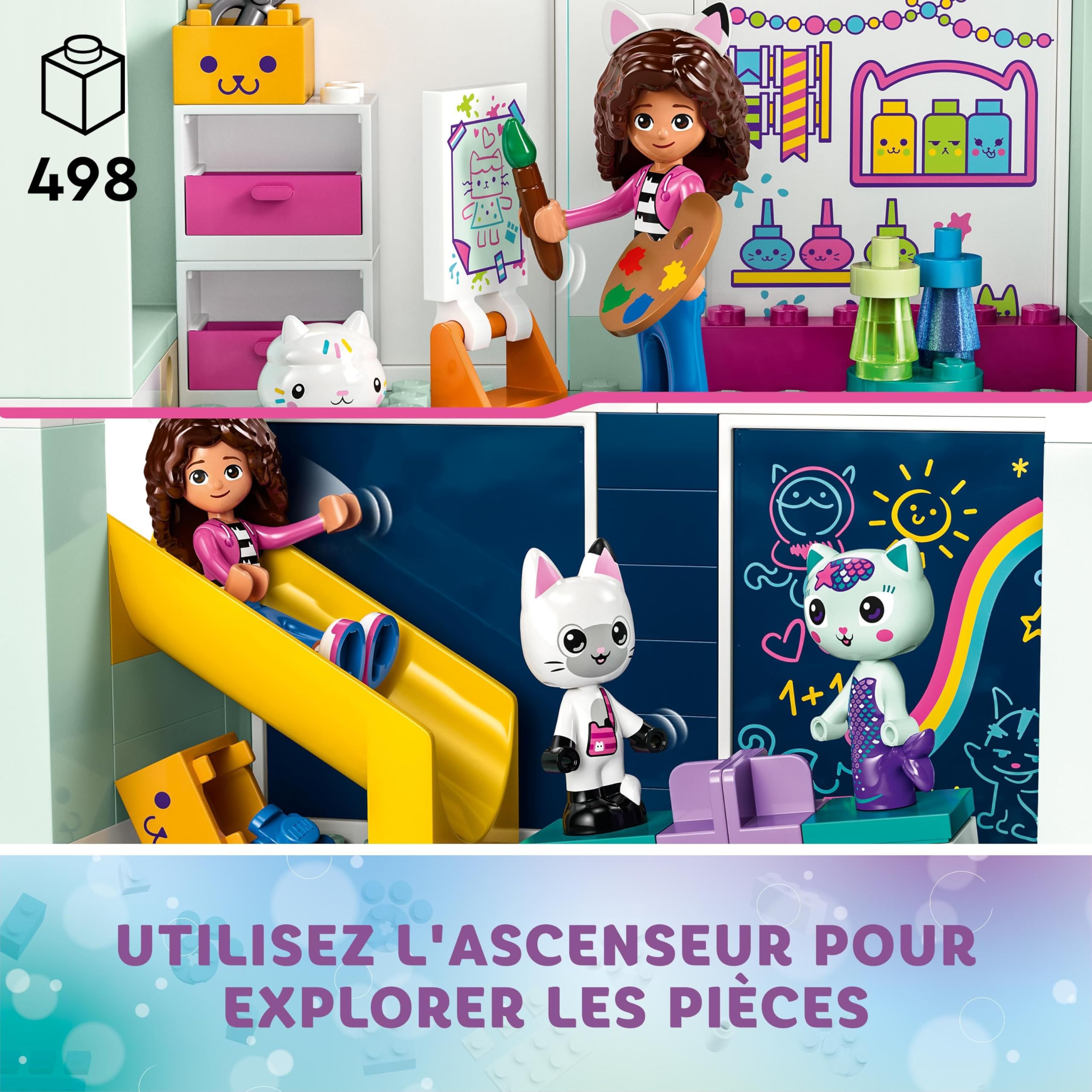 LEGO La Maison Magique de Gabby - Jouet de Construction - Maison de Poupées de 4 Étages - Figurines de Gabby, Pandy Pattes, Marine, P'tichou & Accessoires - Cadeau d'Anniversaire Fille dès 4 ans 10788
