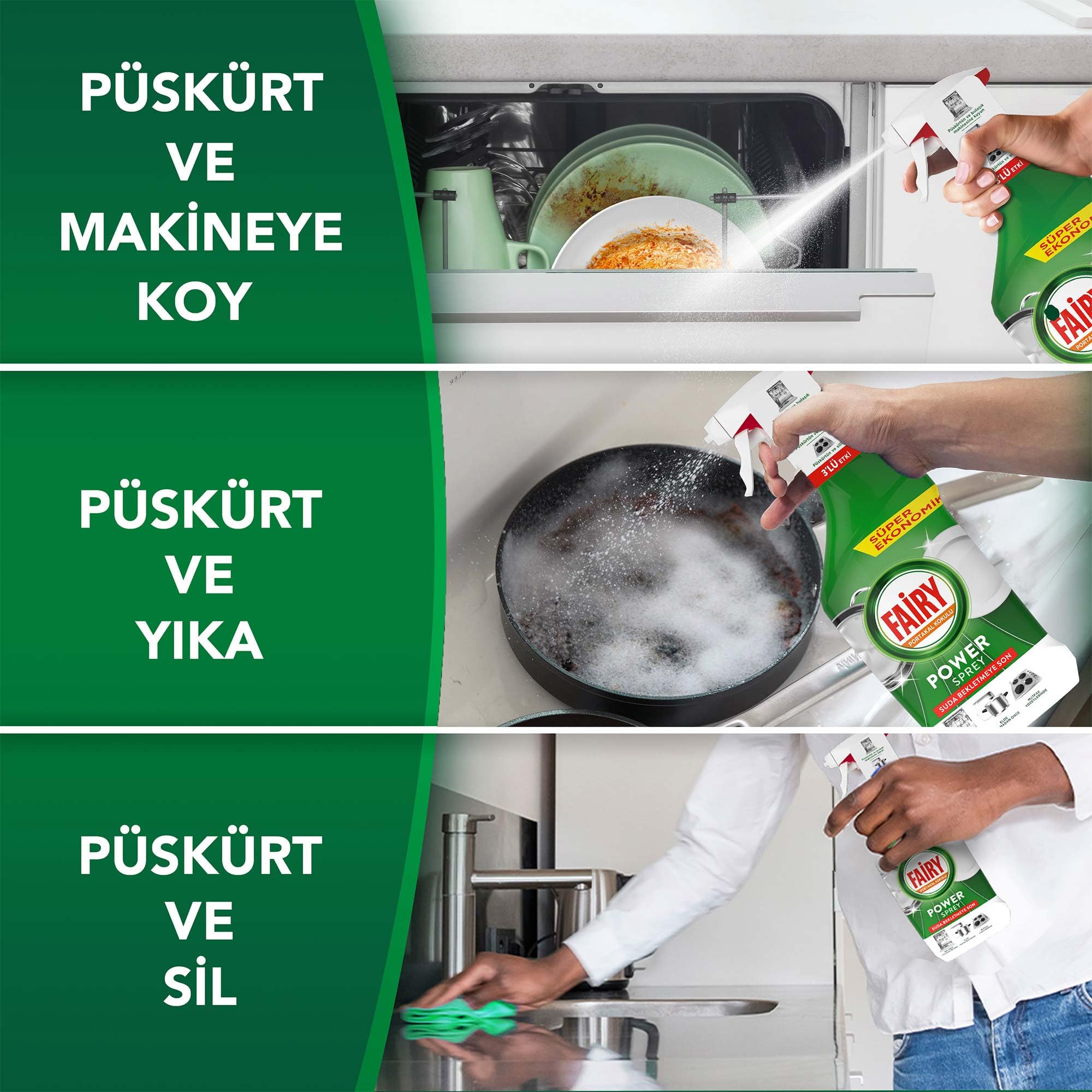 Fairy Portakallı Power Spray Bulaşık Spreyi, 800 ml
