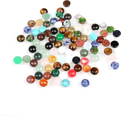 Cuentas de cabujón de piedra natural, redondas, de colores surtidos, sueltas, sin agujero, hechas a mano, para hacer joyas, 0.157 pulgadas (0.157