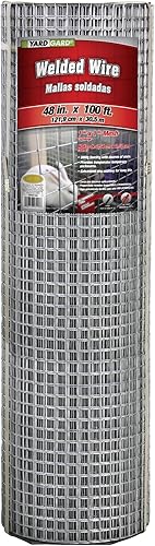 Miniatura 24 de YardGard 309303A Valla de alambre soldado galvanizado, 1 malla de 1/2 pulgadas, 16 Ga., 24 pulgadas x 100 pies - Cantidad 1