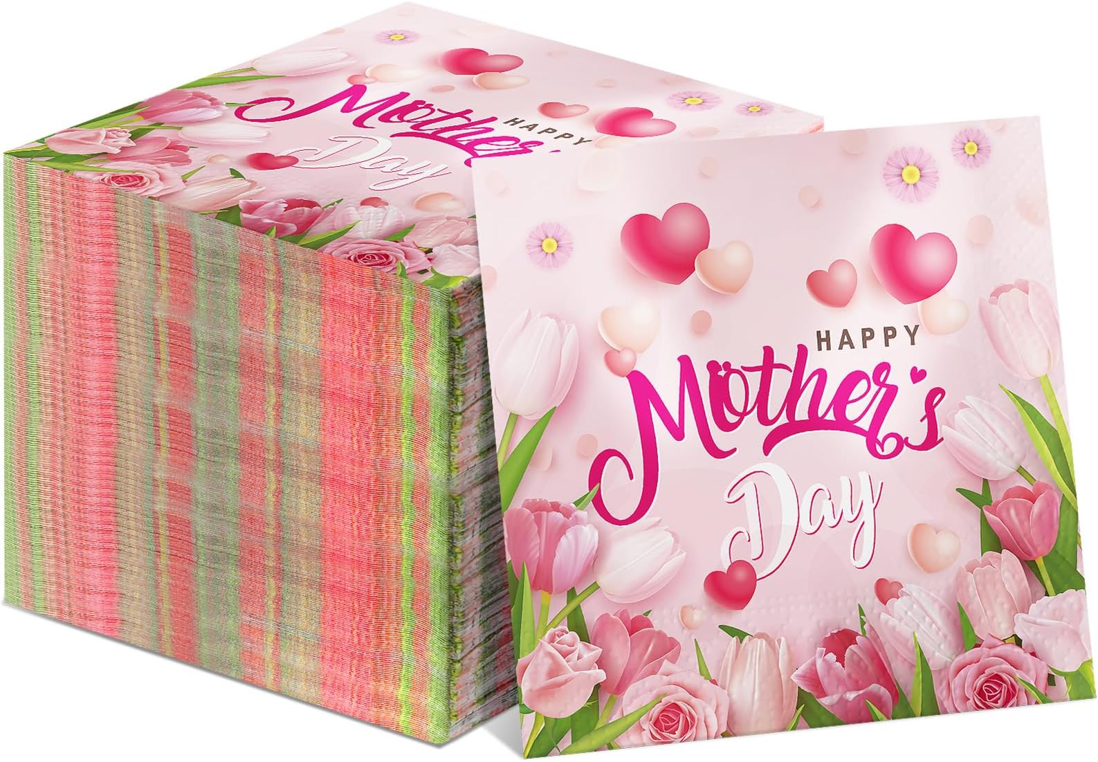 Amazon.com | WRAPAHOLIC 50Pcs Mother's Day Napkins - Disposable 3-Ply ...