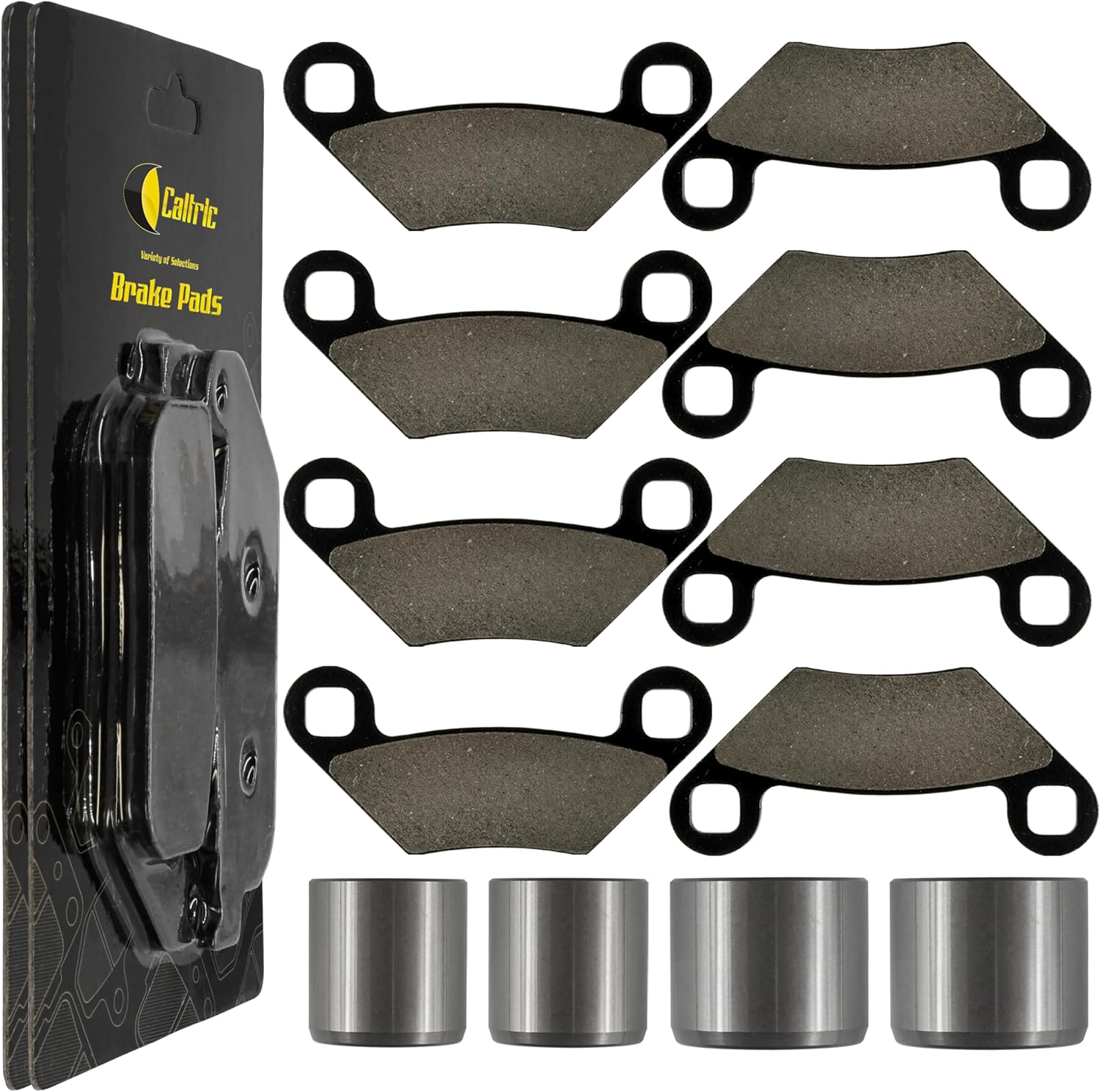 Caltric Front Rear Brake Caliper Piston with Pads Compatible with Polaris Sportsman 550 2010 2011-2014 / Sportsman Xp 550 850 2009-2015 / Scrambler 850 2013-2018