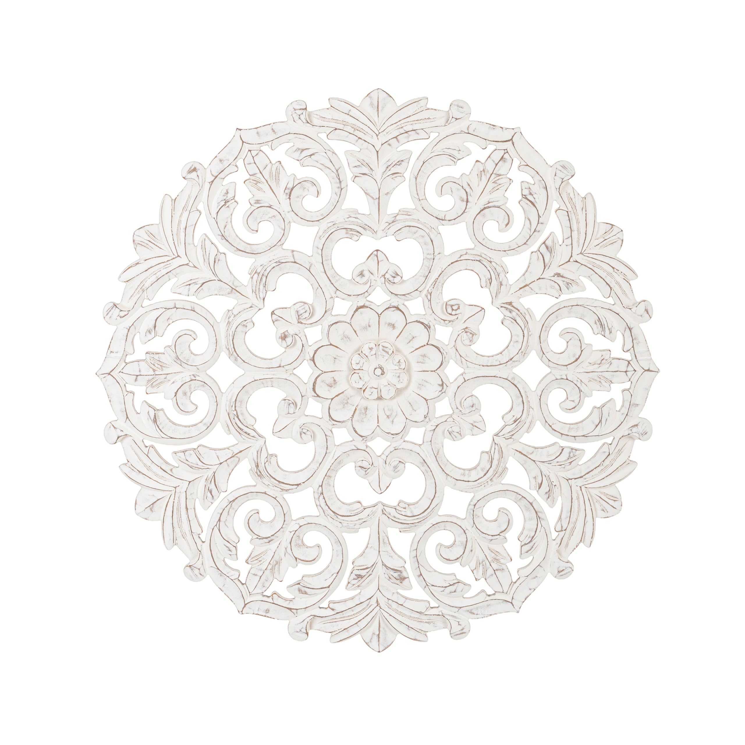 JFY Designs Varinia Hand Carved Wood Medallion Wall Panels Bedroom Décor