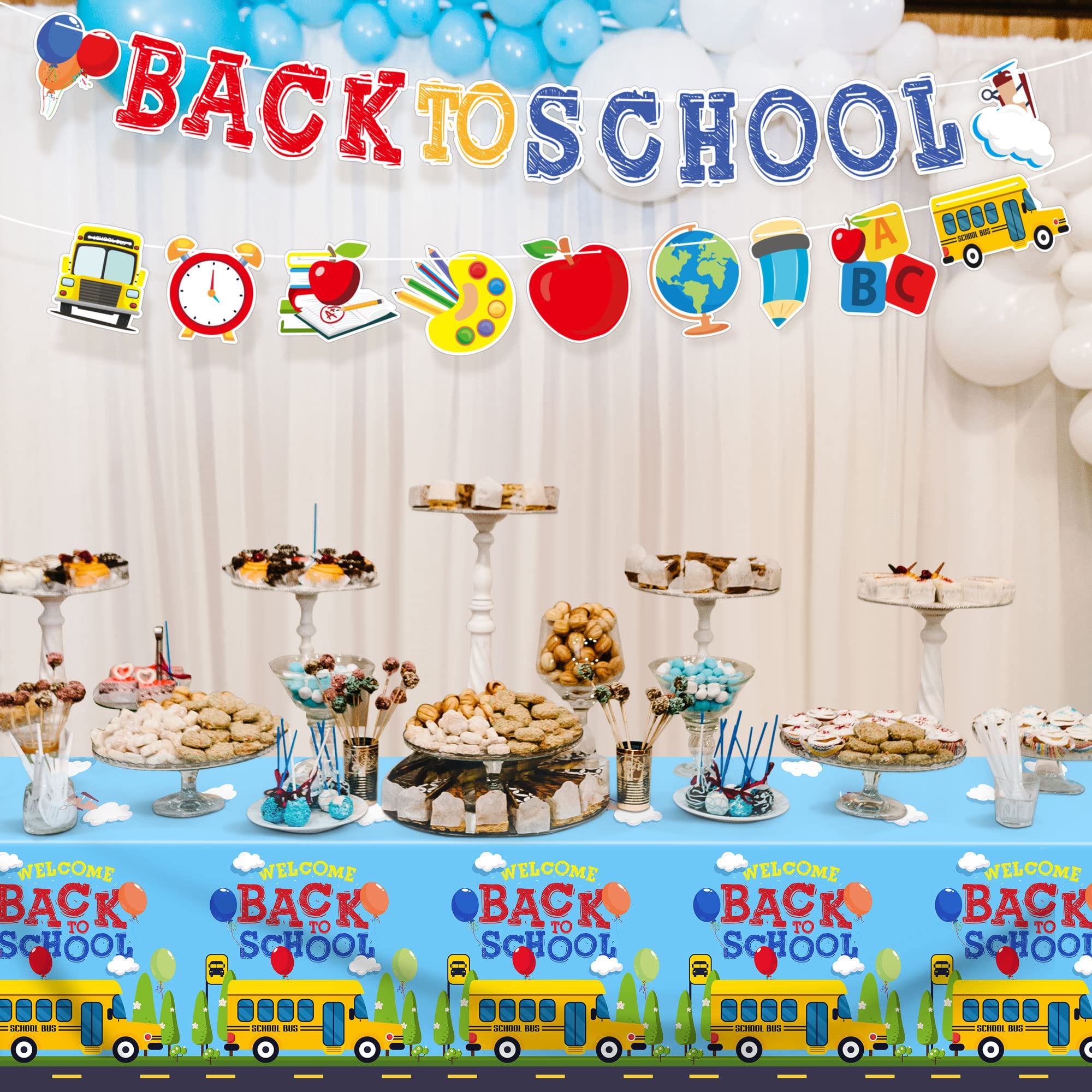 Durony Back To School Party Tablecloth, 2 Pack