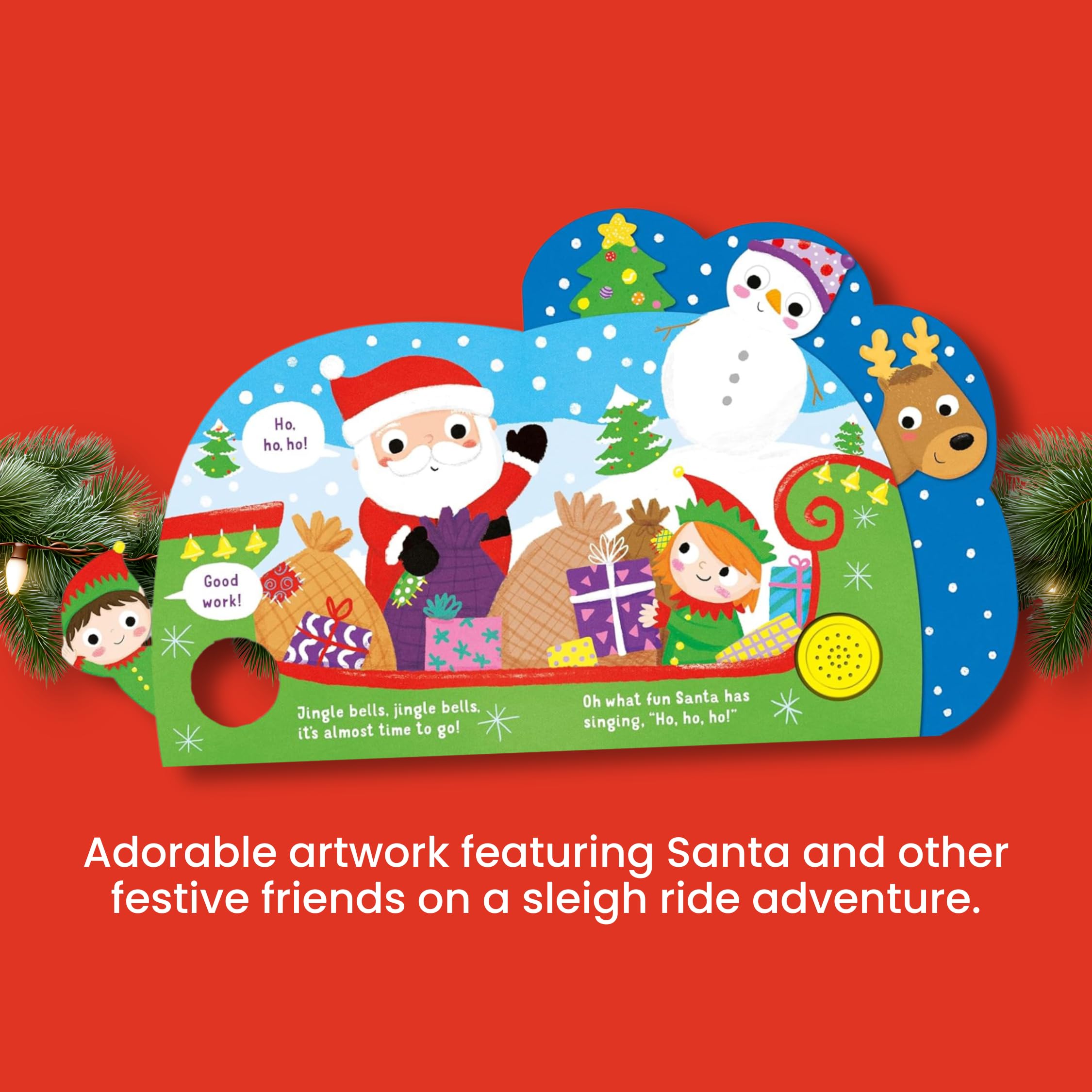 Jingle Bells: Sing-Along 1-Button Christmas Themed Book with Interactive Tabs Invite Children to Touch & Turn Pages: Sing Along Song Book