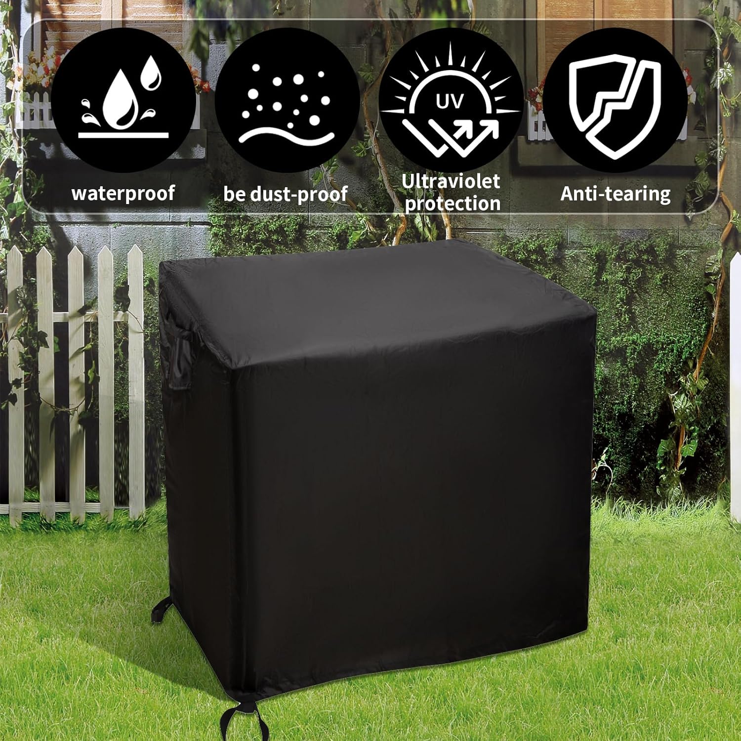 Outdoor Cabinet Cover, Weatherproof Cabinet Covers for Outdoor Storage Cabinets, Garden Storage Cabinets, Potting Benches and Tables, Tool Chest Covers (Black, 45"x20"x37")
