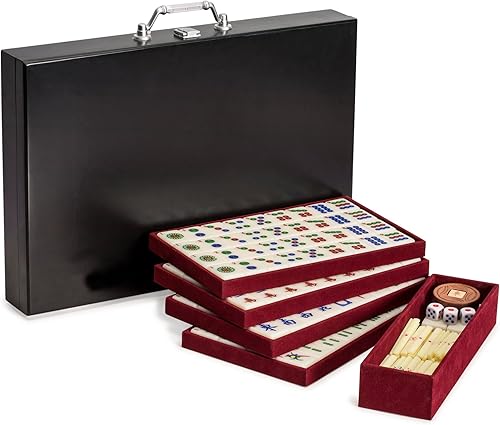 Miniatura 4 de Juego de mesa Chino Mahjong Mah Jong Mahjongg Mah-Jongg Mah Jongg Majiang para profesionales con estuche compacto de madera