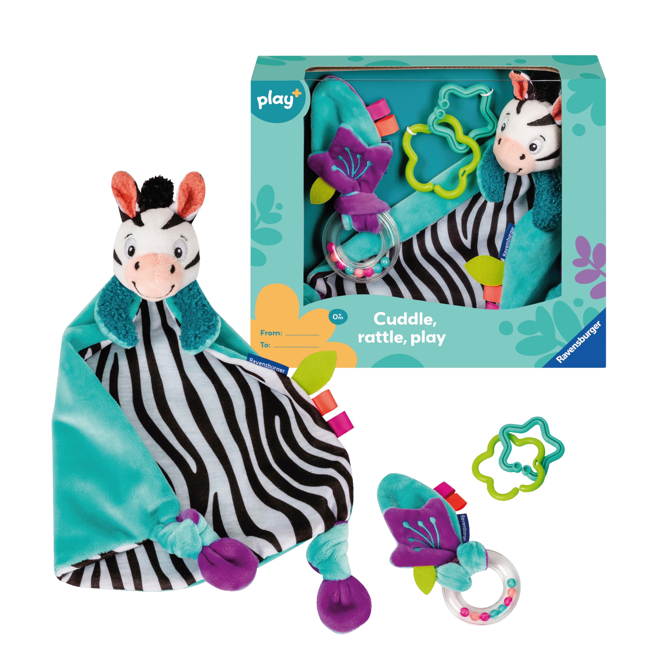 Ravensburger Play+ My First Snuggle Friend Zebra - Baby Toys 0 Months Up - Sensory New Born Gift
