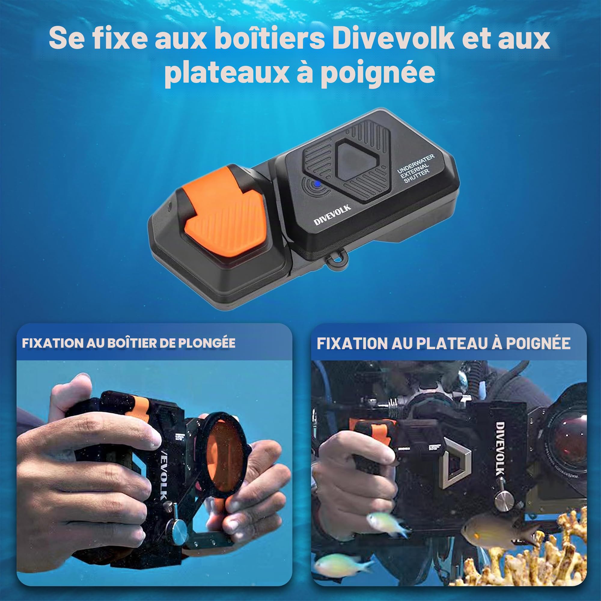 DIVEVOLK Obturateur externe sous-marin pour boîtier Seatouch 4 Max Plus