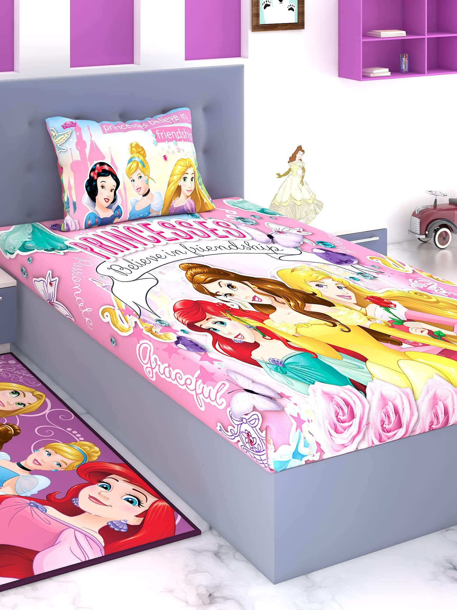 Athom Living Disney Princess Believe in Friendship Cotton Single