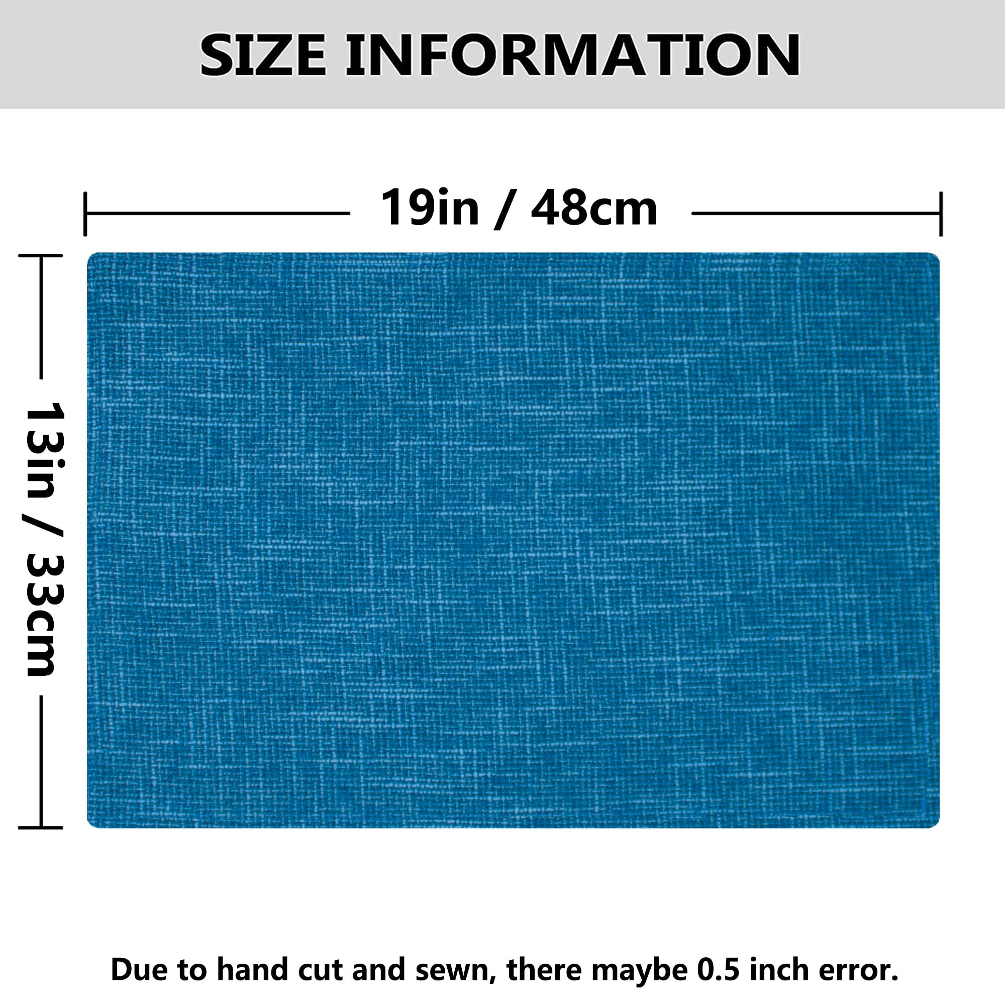 Kevin Textile - Juego de 4 manteles individuales lavables resistentes al calor para fiestas, cena buffet, 33 x 48 cm, color azul marino