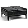 SIMPLIHOME Dover 36 inch Wide Contemporary Square Coffee Table Storage Ottoman in Midnight Black Vegan Faux Leather, Assemble