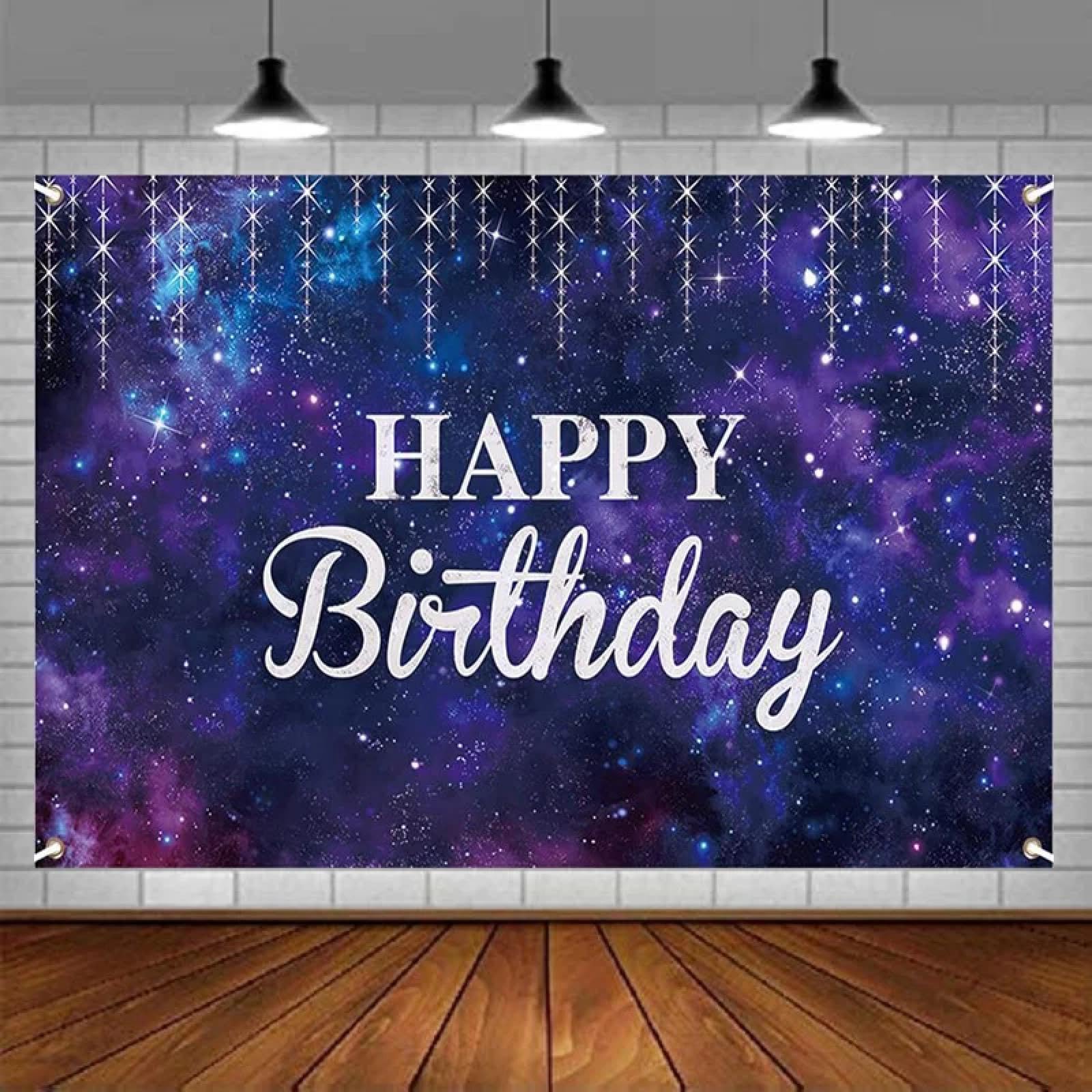 Kosmos, galaktyka, fotografia, Happy Birthday, baner, dekoracja, wszechświat, mgła, droga mleczna, planeta, tło, akcesoria