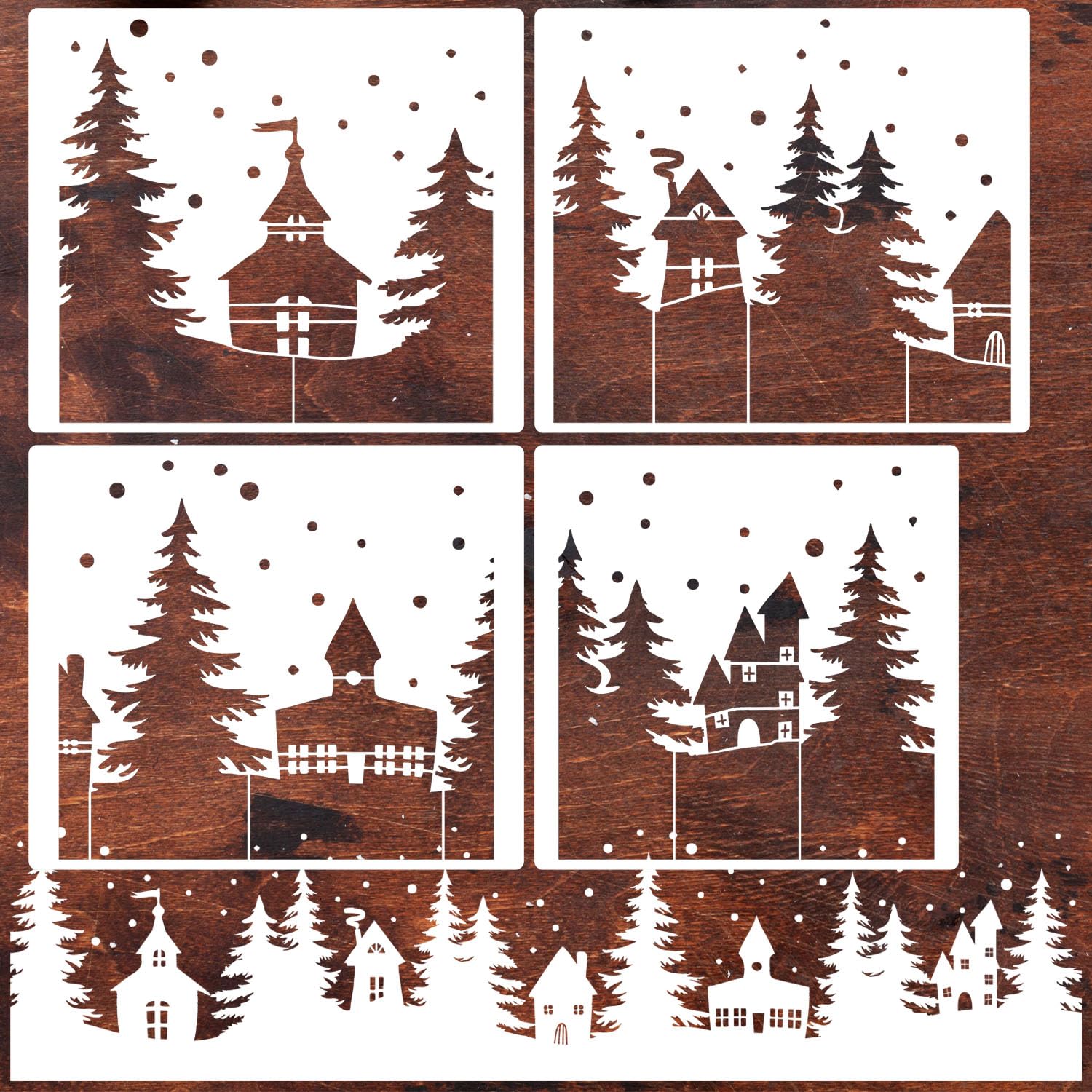 amazon-com-christmas-stencils-for-window-glass-large-christmas-village-stencil-for-wood-christmas-tree-house-holiday-drawing-templates-for-painting-on-wall-canvas-paper-doormat-arts-crafts-sewing