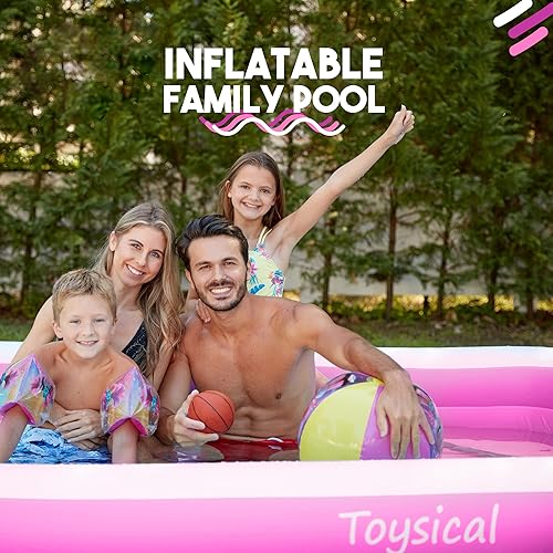 Miniatura 2 de Toysical Piscina inflable para niños y adultos, 118 x 72 x 22 pulgadas, más duradera que otras piscinas inflables para adultos, incluye parches