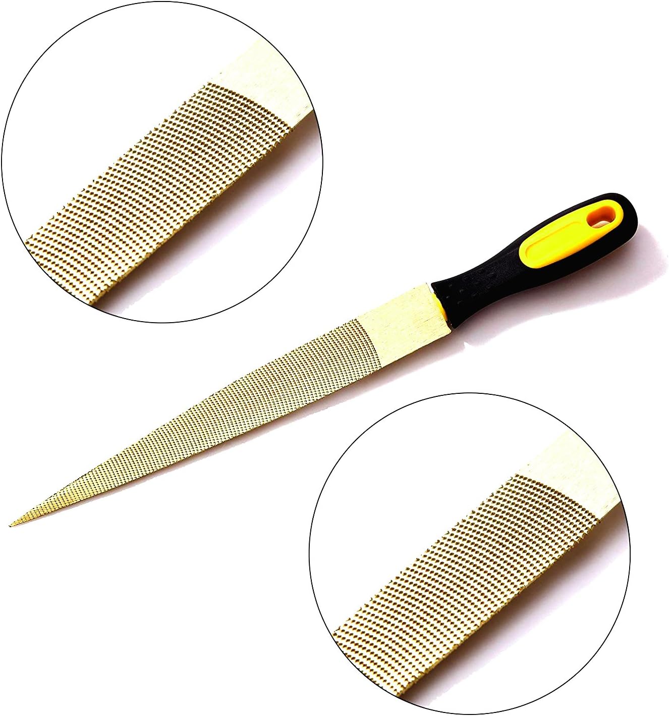 Golden 6/8/10 Inch Wood Rasp File Set (3-Pack) | Golden Brand Double-Cut Teeth for Shaping Soft Metal & Plastic, Includes Storage Bags