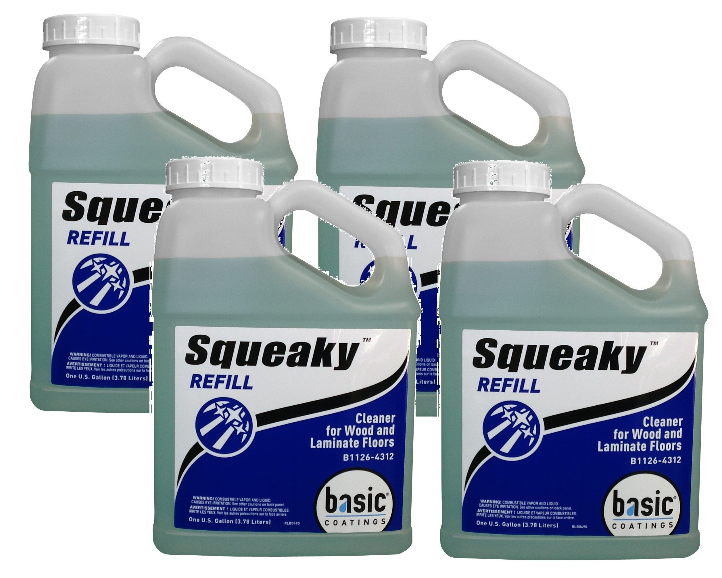 4 Pack Squeaky Cleaner for Hardwood Floors - Ready to Use Refill