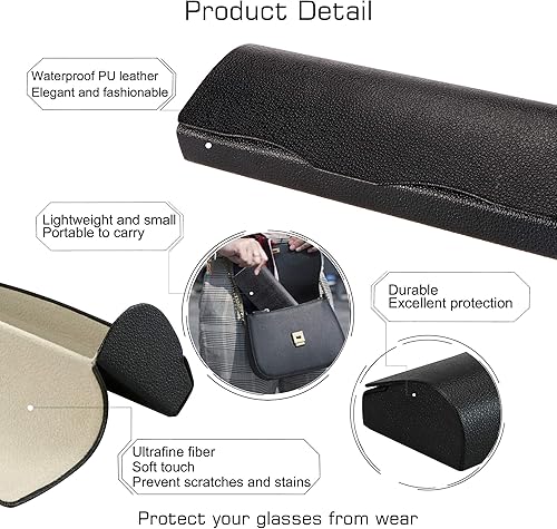 Vista 2 de Estuche portátil para lentes de lectura, gafas y gafas de sol pequeñas, fundas resistentes de bolsillo