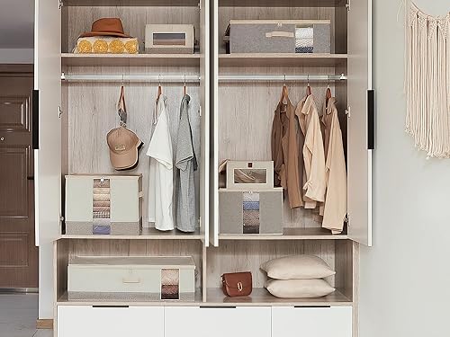 Miniatura 7 de LoforHoney Home Contenedores de almacenamiento grandes con tapas, contenedores de almacenamiento plegables con ventanas transparentes, cestas de