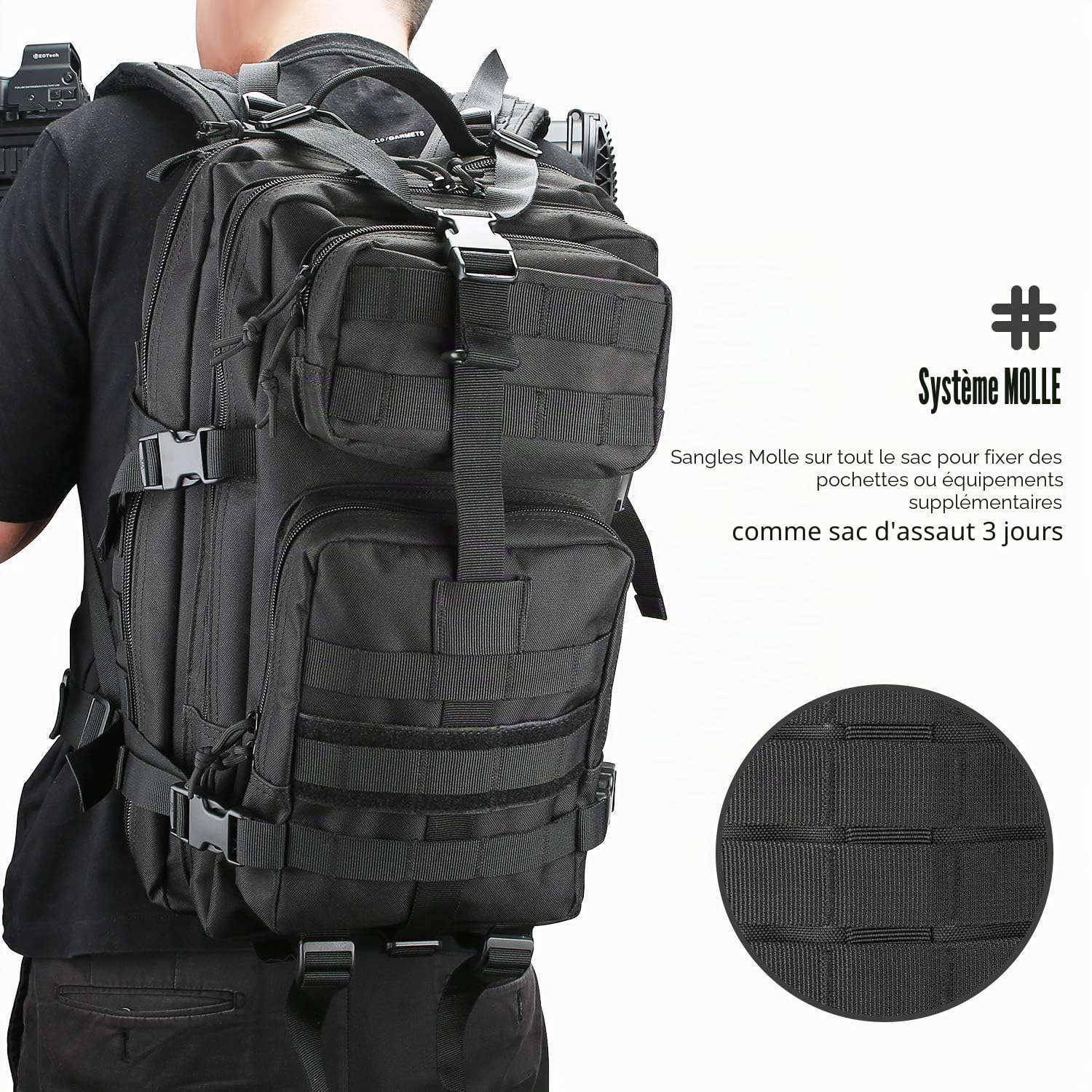 ProCase Sac à Dos Tactique Militaire de Grand Volume 35L, Sac Crossfit Armée Homme, Sac à Dos Randonnée Voyage Multifonction
