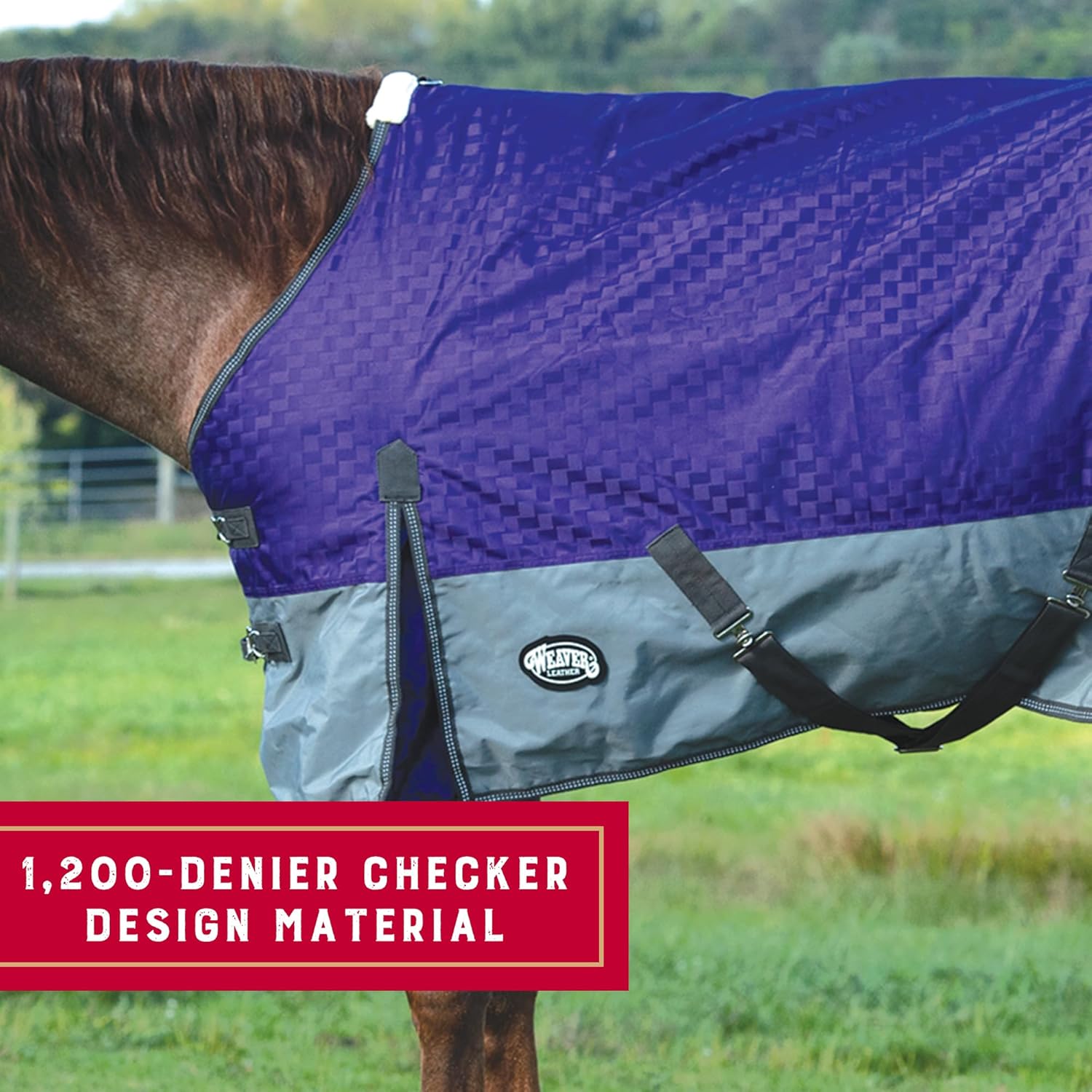 Weaver Equine 1200D Premium Horse Turnout Blanket, Adjustable Waterproof Horse Blanket, Breathable Protective Equestrian Gear