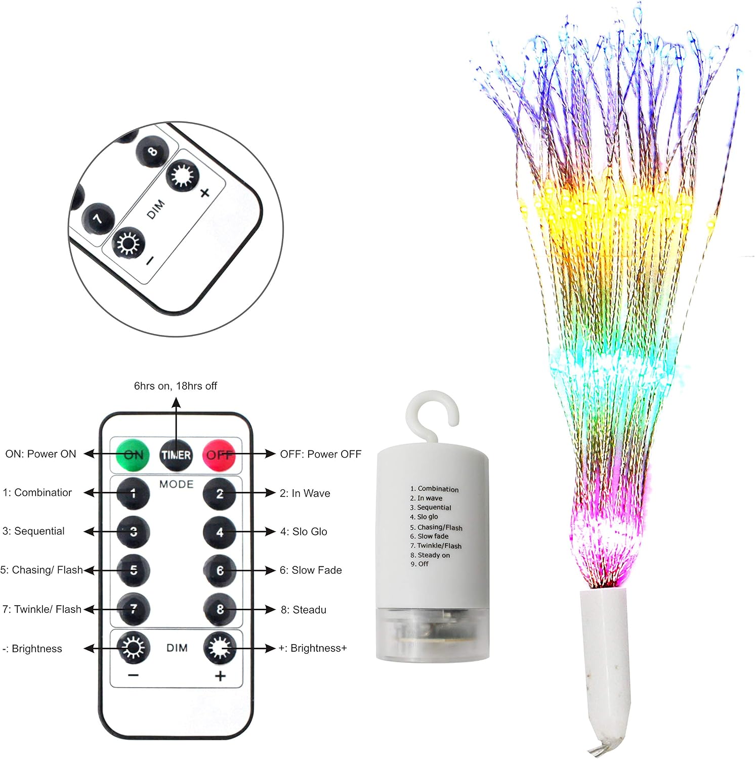 Joiedomi 4Packs Firework Copper Wire Hanging 200 LED Starburst Lights Waterproof for Christmas Home Party Wedding Garden Xmas Patio Bedroom Décor Indoor Outdoor Decorations