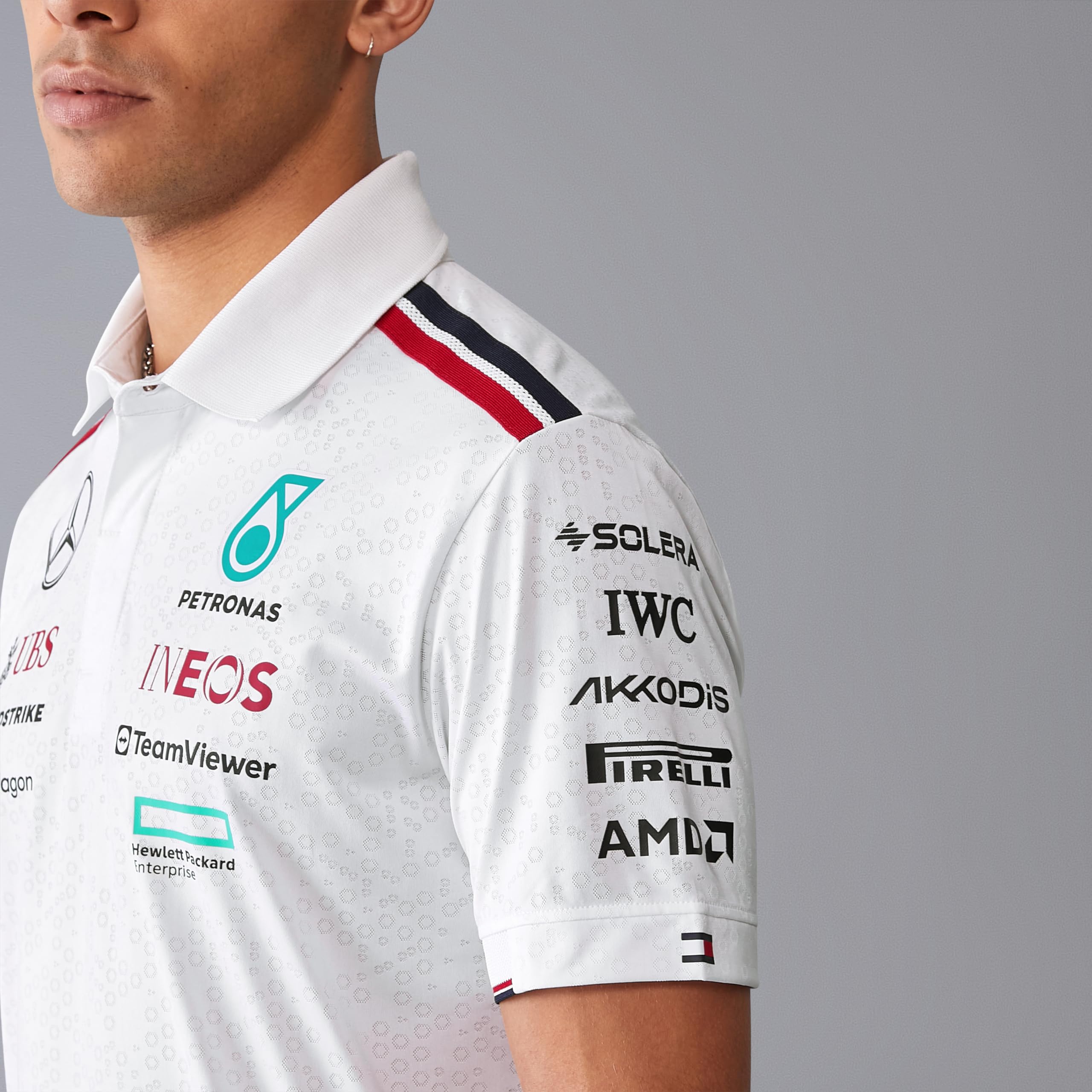 Mercedes AMG Petronas Polo F1 2024 pour Hommes - Blanc - Taille: L