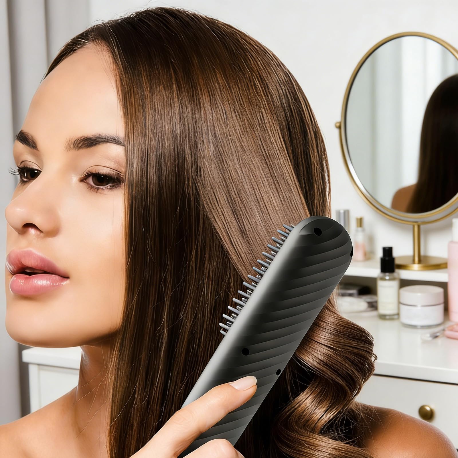 Pettine ionico compatto per lo styling dei capelli con copertura