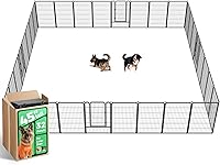 Vista 63 de FXW Rollick Unleashed corralito para perros en interiores, patio, campamento de casas rodantes, 40 pulgadas, 8 paneles para perros medianos y Blanco