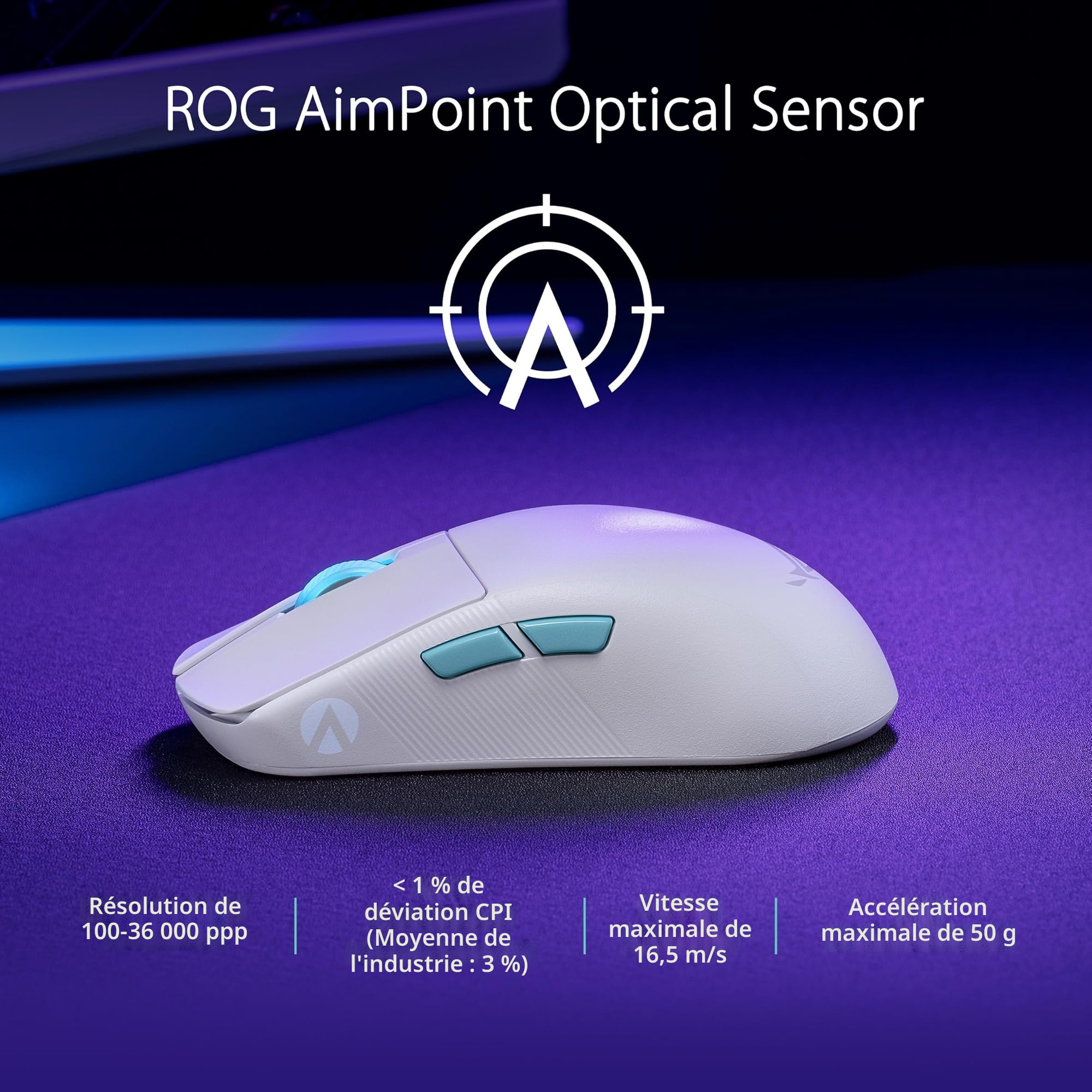 ASUS - Souris sans Fil ROG Harpe ACE Moonlight AIM Lab Edition
