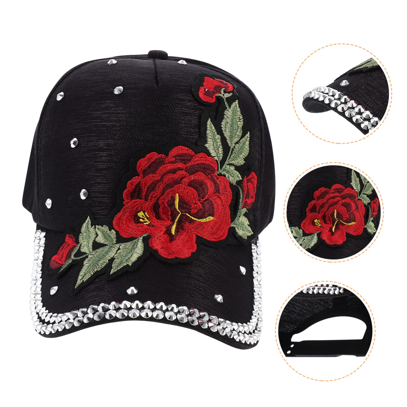FRCOLOR Gorra De Béisbol con Protección Solar Sombrero para El Sol Visera Gorro para Mujer para Exteriores Sombrilla De Verano para Playa para Niña Y Mujer con Diamantes De