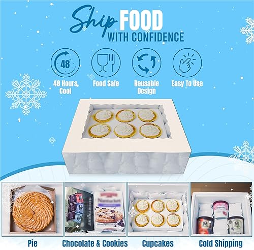 Vista 3 de WORLD-BIO Shipping Ice Packs Small Cold Packs for Food Shipping, Long Lasting Dry Ice Packs for Coolers, Reusable Ice Sheets for Coolers Freezer